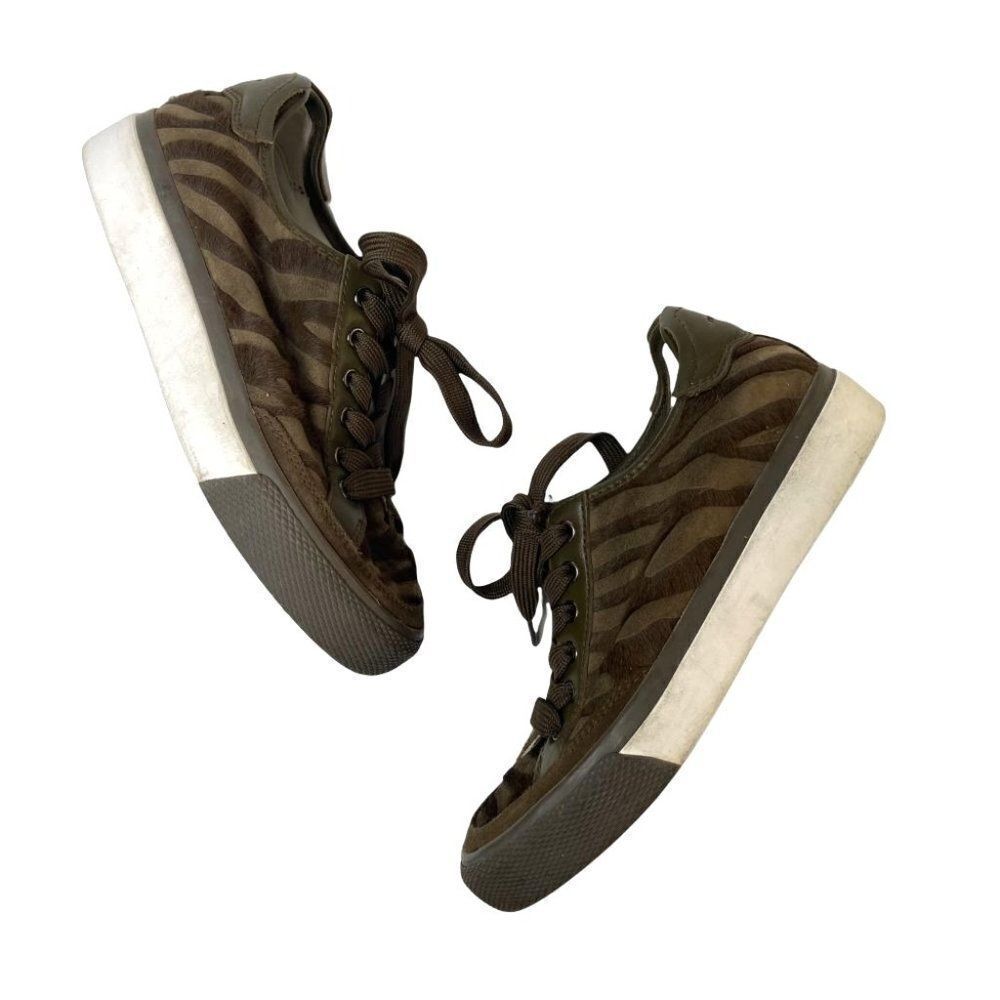 Rag & Bone Brown Calf Hair Army Zebra Print Lace Up Sneaker Shoes Size 37 - Picture 8 of 8